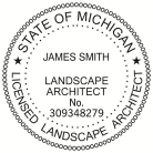 Michigan Licensed  Landscape Architect Seal